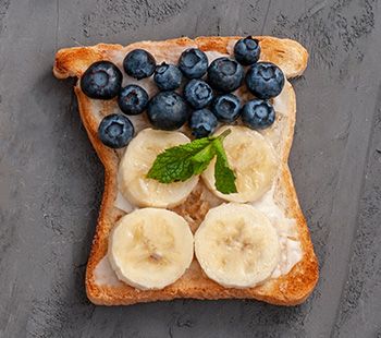 Peanut Butter Banana Blueberry Crunch Open Toastie ('The PBB')